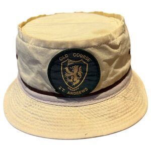 Vintage Y2K St Andrews Old Course Golf Bucket Hat YoungAn Korea L 60/40 Yellow